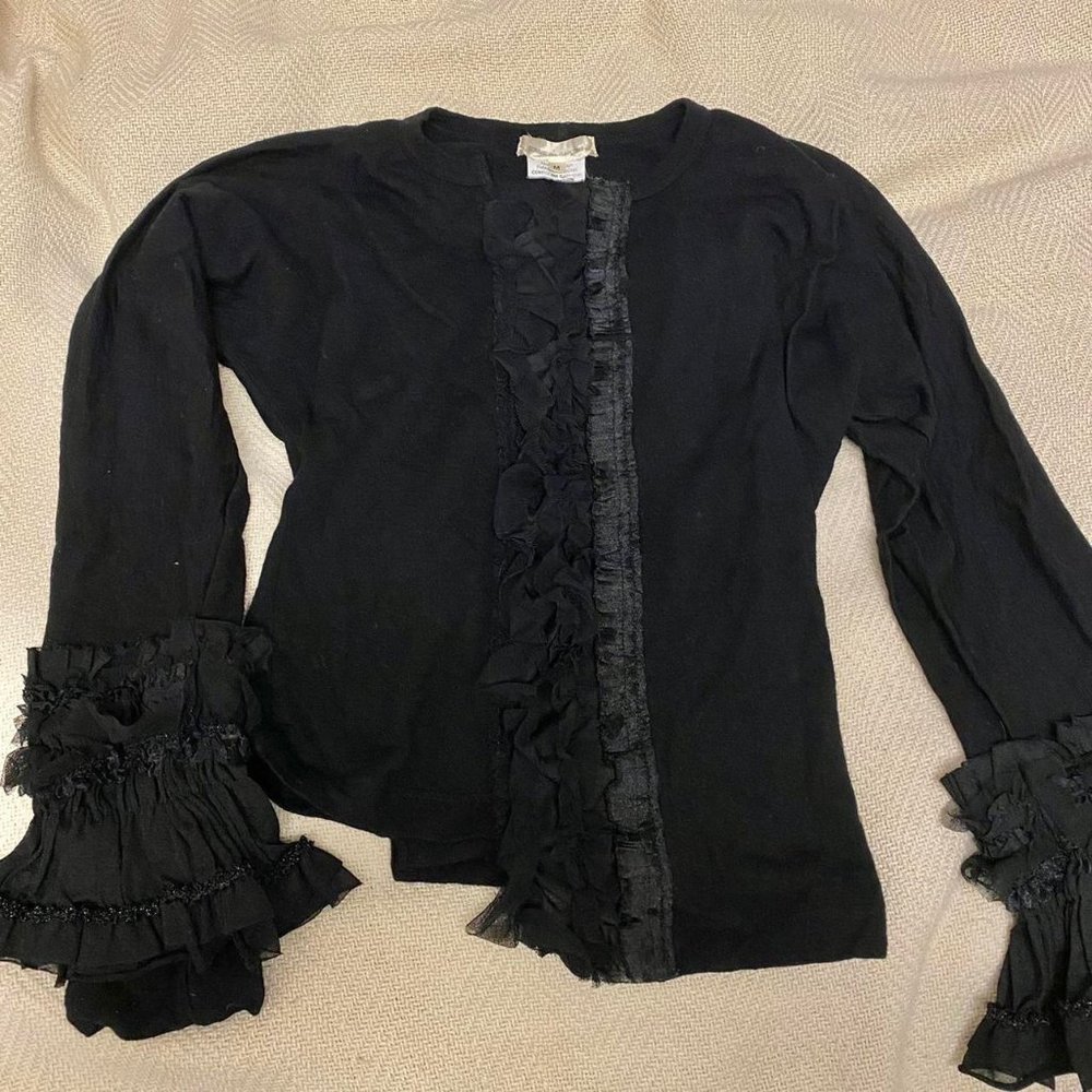 Comme des Garçons Wool Cotton Blend Asymmetrical Top